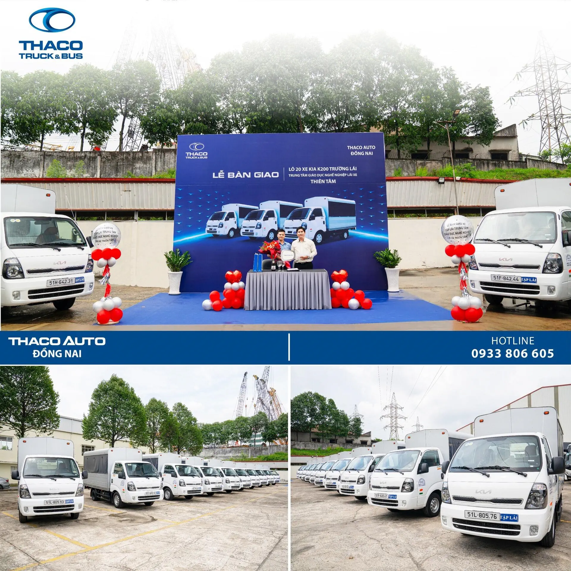 THACO AUTO ĐỒNG NAI TỔ CHỨC BÀN GIAO 20 XE KIA FRONTIER K200 CHO TRUNG TÂM GIÁO DỤC NGHỀ NGHIỆP LÁI XE THIÊN TÂM